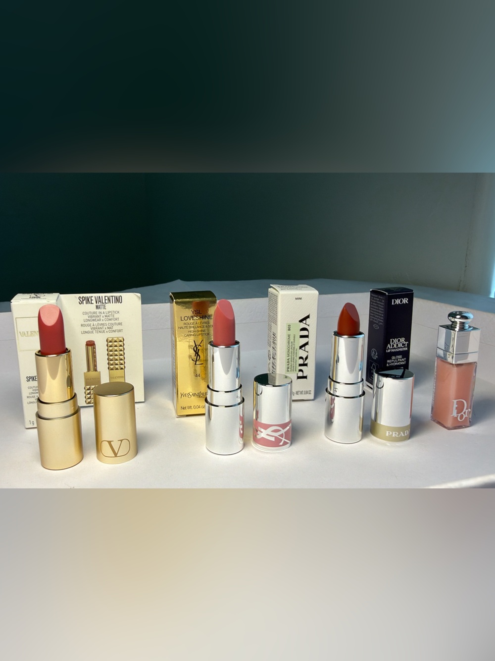 New & authentic Prada,Valentino,Yves Saint Laurent Mini set lipstick Collection